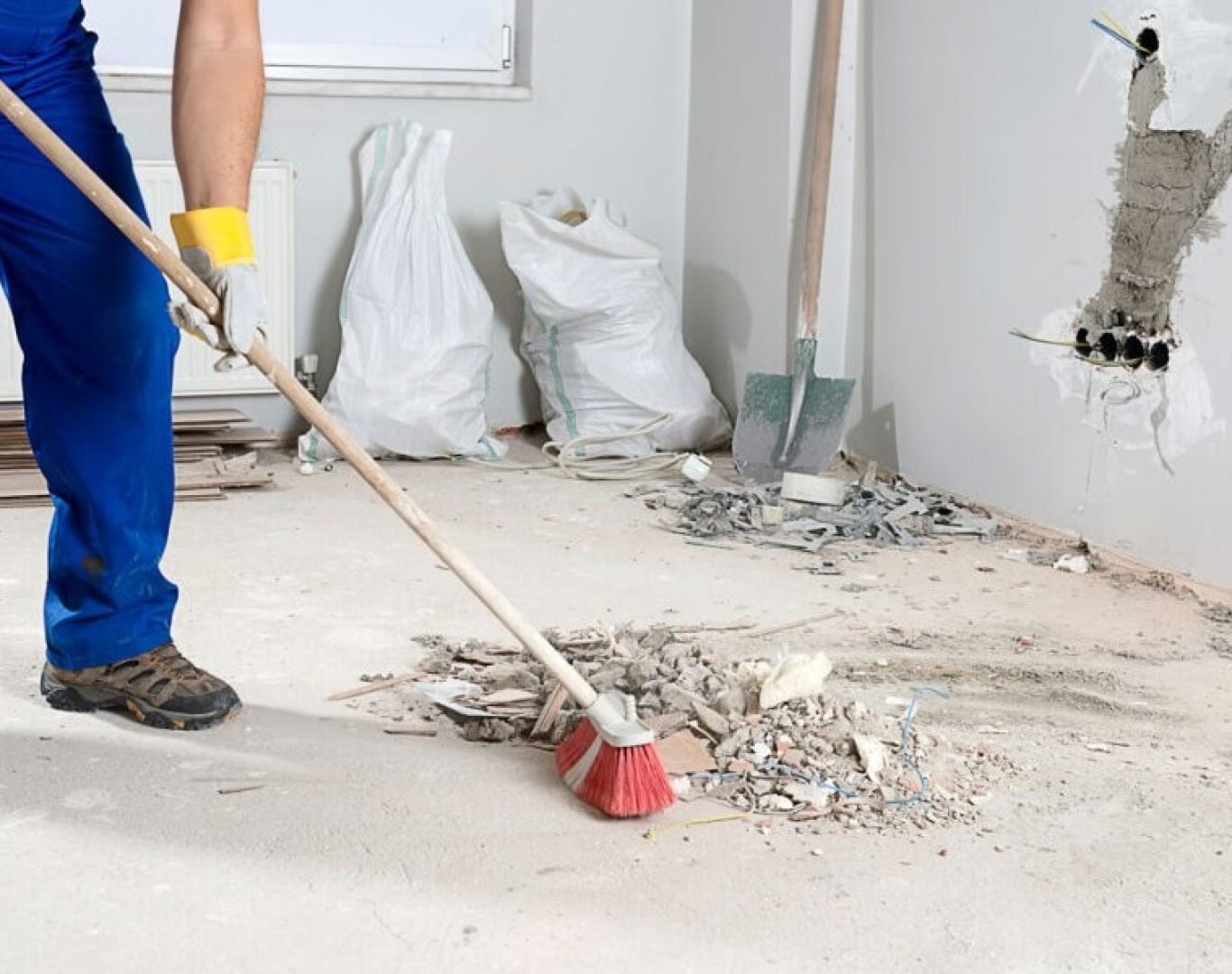 construction site being cleaned by a cleaning service company near me in cleveland, oh